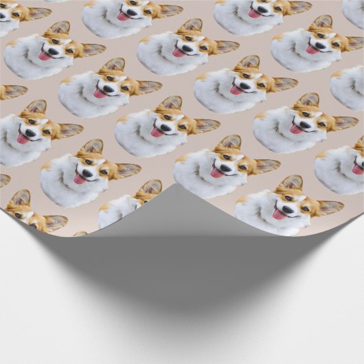 Aangepaste Welsh Corgi Dog gepersonaliseerde teken Cadeaupapier (Hoek)