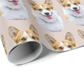 Aangepaste Welsh Corgi Dog gepersonaliseerde teken Cadeaupapier (Rol Hoek)