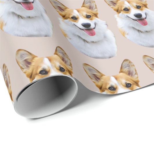 Aangepaste Welsh Corgi Dog gepersonaliseerde teken Cadeaupapier (Rol Hoek)