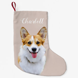 Aangepaste Welsh Corgi Dog gepersonaliseerde teken Kleine Kerstsok