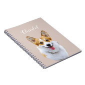 Aangepaste Welsh Corgi Dog gepersonaliseerde teken Notitieboek (Rechterzijde)