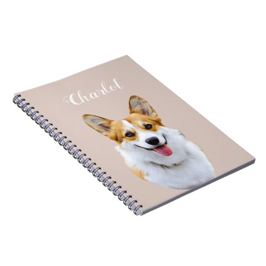 Aangepaste Welsh Corgi Dog gepersonaliseerde teken Notitieboek (Rechterzijde)