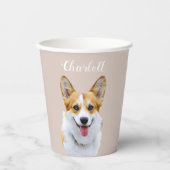 Aangepaste Welsh Corgi Dog gepersonaliseerde teken Papieren Bekers (Voorkant)