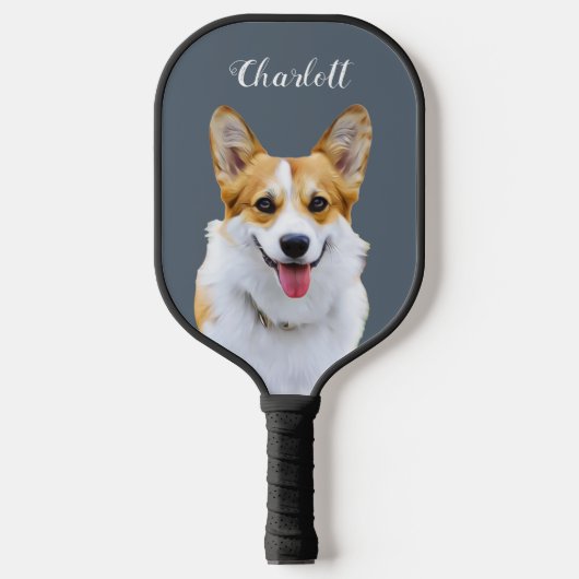 Aangepaste Welsh Corgi Dog gepersonaliseerde teken Pickleball Paddle (Voorkant)