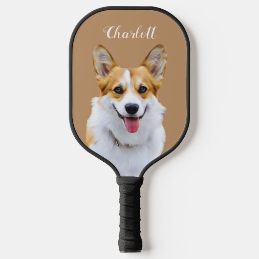 Aangepaste Welsh Corgi Dog gepersonaliseerde teken Pickleball Paddle (Voorkant)