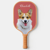 Aangepaste Welsh Corgi Dog gepersonaliseerde teken Pickleball Paddle (Voorkant)