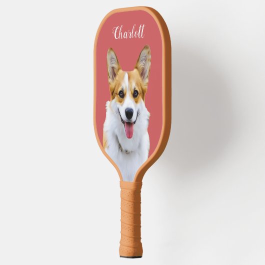 Aangepaste Welsh Corgi Dog gepersonaliseerde teken Pickleball Paddle (Links)