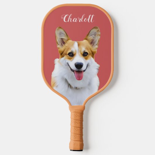 Aangepaste Welsh Corgi Dog gepersonaliseerde teken Pickleball Paddle (Achterkant)