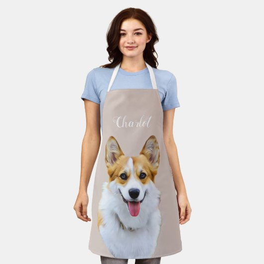 Aangepaste Welsh Corgi Dog gepersonaliseerde teken Schort (Gedragen)