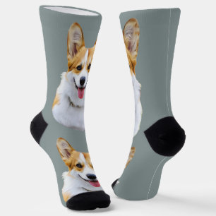 Aangepaste Welsh Corgi Dog gepersonaliseerde teken Sokken