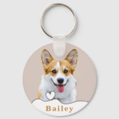 Aangepaste Welsh Corgi Hond Gepersonaliseerde Getr Sleutelhanger (Achterkant)