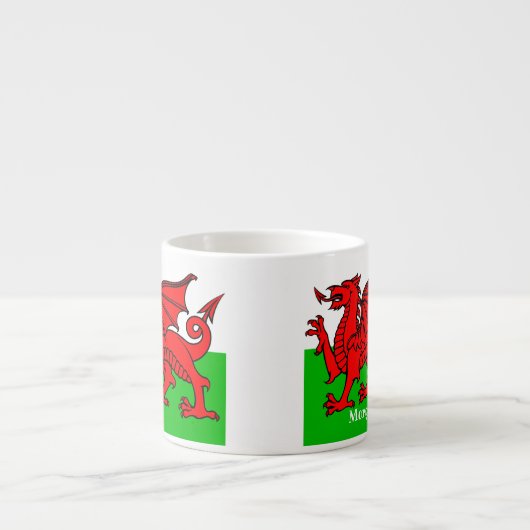 Aangepaste Welsh Flag Espresso Kop (Voorkant)