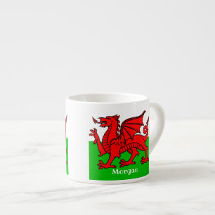 Aangepaste Welsh Flag Espresso Kop