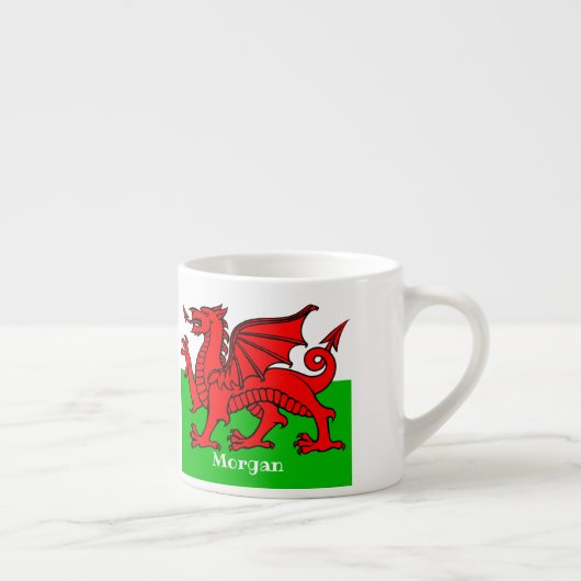 Aangepaste Welsh Flag Espresso Kop (Rechts)
