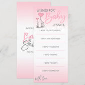 Aangepaste wens voor Baby shower Girl Pink Elephan (Voorkant / Achterkant)