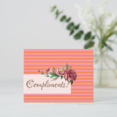Aangepaste Wenskaart Stripes Rozen Briefkaart (Staand voorkant)