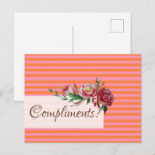 Aangepaste Wenskaart Stripes Rozen Briefkaart (Voorkant / Achterkant)