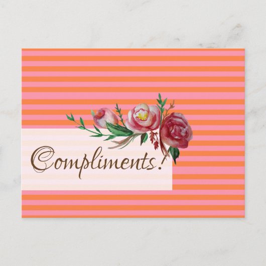 Aangepaste Wenskaart Stripes Rozen Briefkaart (Voorkant)