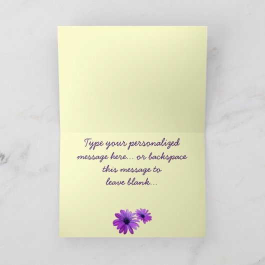 Aangepaste Wenskaarten voor Daisy Card Blue Flower Kaart (Binnen)