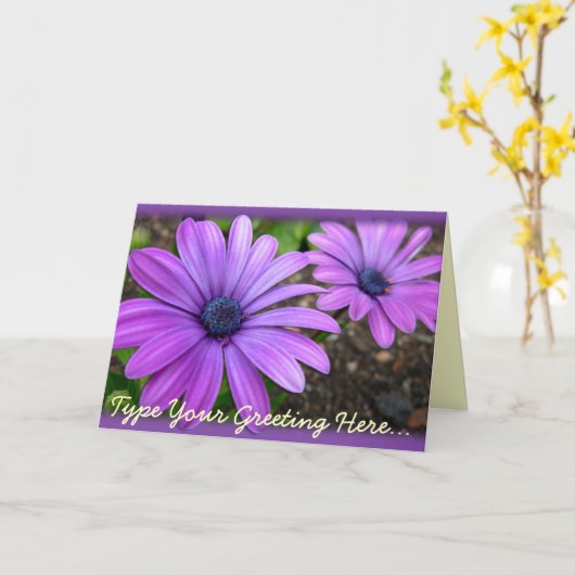 Aangepaste Wenskaarten voor Daisy Card Blue Flower Kaart (Gele Bloem)