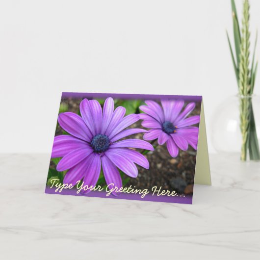 Aangepaste Wenskaarten voor Daisy Card Blue Flower Kaart (Voorkant)