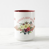 Aangepaste werelden Best Baker Rolling Pin Florals Mok (Midden)
