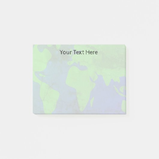 Aangepaste wereldkaart planeet aarde watermerk afb post-it® notes (Voorkant)