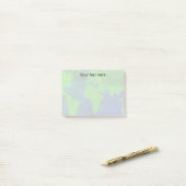 Aangepaste wereldkaart planeet aarde watermerk afb post-it® notes (Op bureau)