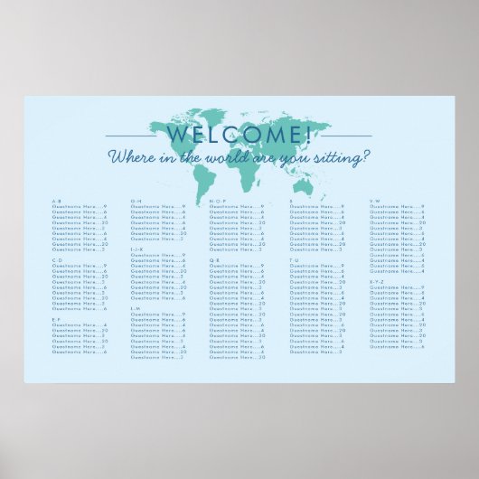 Aangepaste Wereldkaart reisthema's voor kleurenwee Poster (Voorkant)