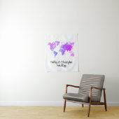 Aangepaste Wereldkaart Wedding Photo Booth Welkom  Wandkleed (In situ)