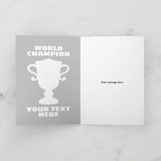 Aangepaste wereldkampioenschap trofee silhouet gro kaart (Binnen)