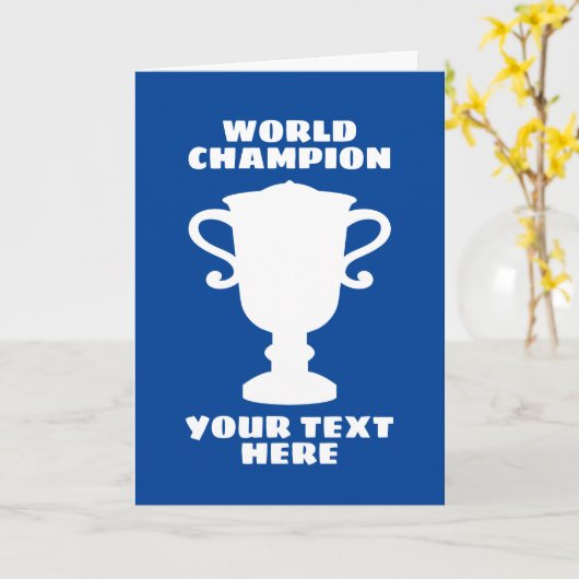 Aangepaste wereldkampioenschap trofee silhouet gro kaart (Gele Bloem)