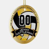 Aangepaste wereldspeler - Geel Keramisch Ornament (Rechts)