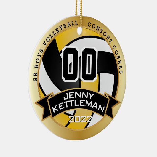 Aangepaste wereldspeler - Geel Keramisch Ornament (Rechts)