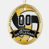 Aangepaste wereldspeler - Geel Keramisch Ornament (Links)