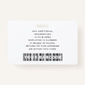 Aangepaste Werkbalk Code Logo Naam zwart wit Badge (Achterkant)