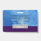 Aangepaste werknemer badge met foto, barcode, Logo (Achterkant)