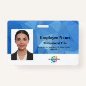 Aangepaste werknemer badge met foto, barcode, Logo (Voorkant)