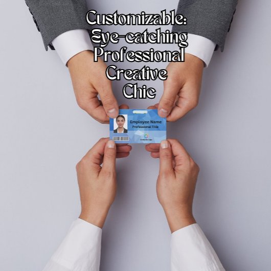 Aangepaste werknemer badge met foto, barcode, Logo