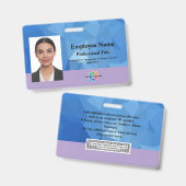 Aangepaste werknemer badge met foto, barcode, Logo (Voor- en achterkant)