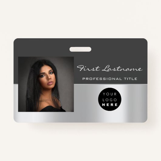 Aangepaste Werknemer Bar Code Logo Naam Scanner Gr Badge (Voorkant)