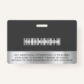 Aangepaste Werknemer Bar Code Logo Naam Scanner Gr Badge (Achterkant)