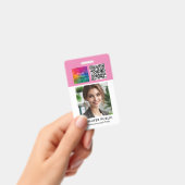 Aangepaste werknemer bedrijf QR code Logo Sjabloon Badge (Handheld)