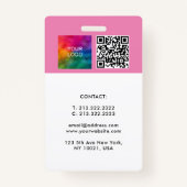 Aangepaste werknemer bedrijf QR code Logo Sjabloon Badge (Achterkant)