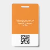 Aangepaste Werknemer enorme Foto Qr Bar Code Logo Badge (Achterkant)