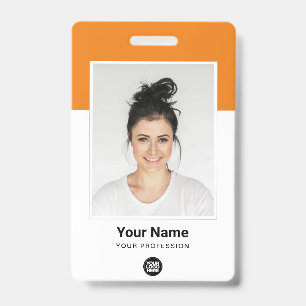Aangepaste Werknemer enorme Foto Qr Bar Code Logo Badge