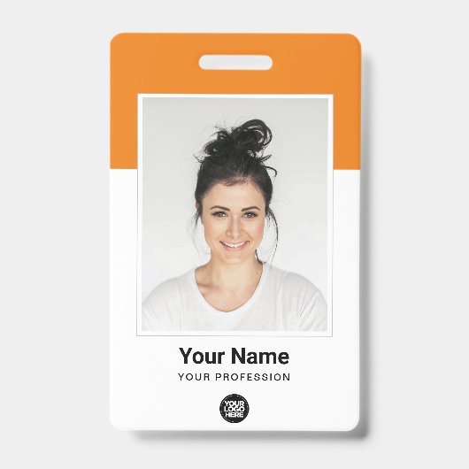 Aangepaste Werknemer enorme Foto Qr Bar Code Logo Badge (Voorzijde)