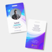 Aangepaste werknemer - Foto, adres, e-mail, naam Badge (Voor- en achterkant)