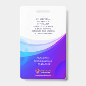 Aangepaste werknemer - Foto, adres, e-mail, naam Badge (Achterkant)