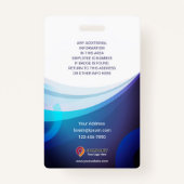 Aangepaste werknemer - Foto, adres, Logo, naam, te Badge (Achterkant)